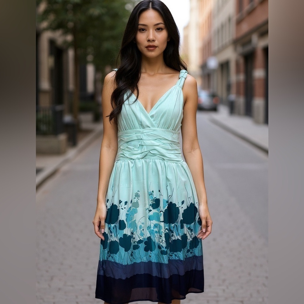 Marc Jacobs Seafoam and blue Grecian-style dress
